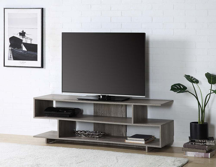 ACME Abhay Grey Oak Finish TV Stand Model LV00794 - MONAVILLA