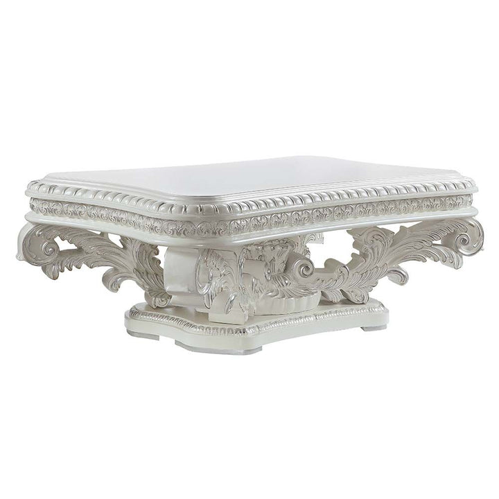 ACME Vanaheim Antique White Finish Coffee Table Model LV00800 - MONAVILLA