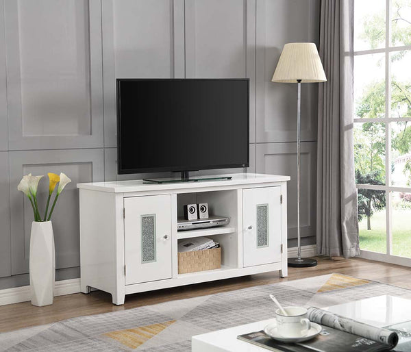 ACME Elizaveta White High Gloss Finish TV Stand Model LV00822 - MONAVILLA