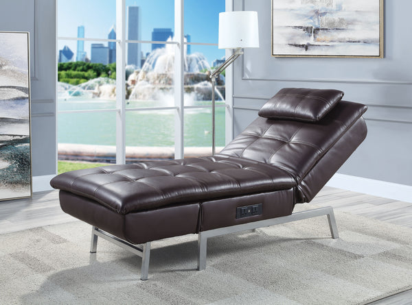 ACME Padilla Brown Fabric Chaise Model LV00825 - MONAVILLA