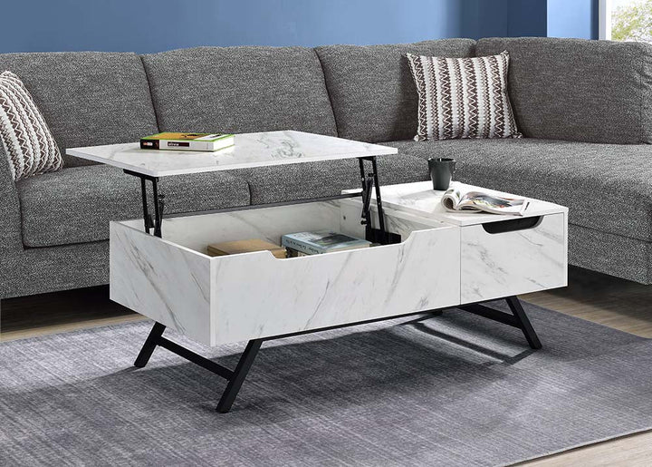 ACME Throm White Finish Coffee Table Model LV00830 - MONAVILLA