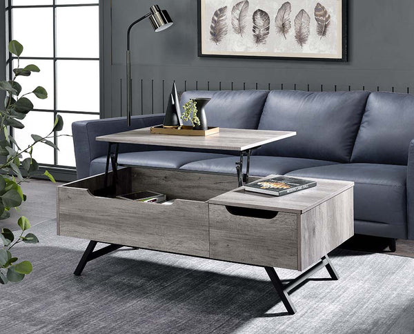 ACME Throm Gray Oak Finish Coffee Table Model LV00832 - MONAVILLA