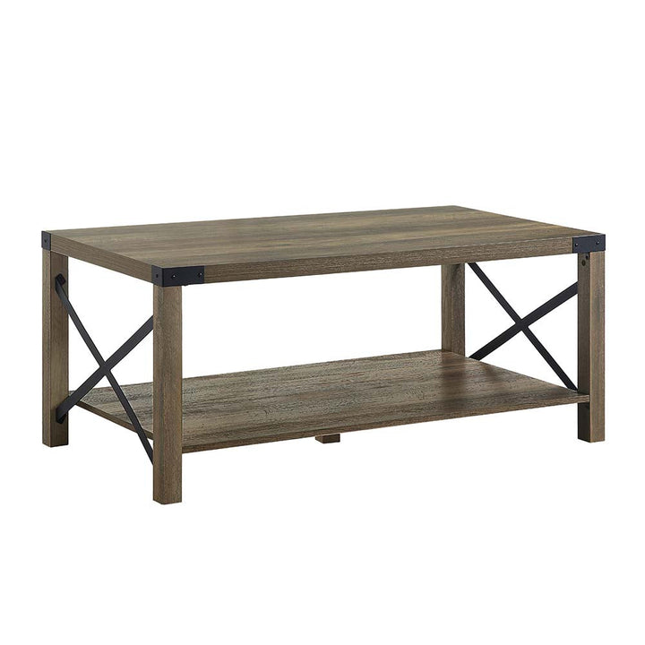 ACME Abiram Rustic Oak Finish Coffee Table Model LV01001 - MONAVILLA