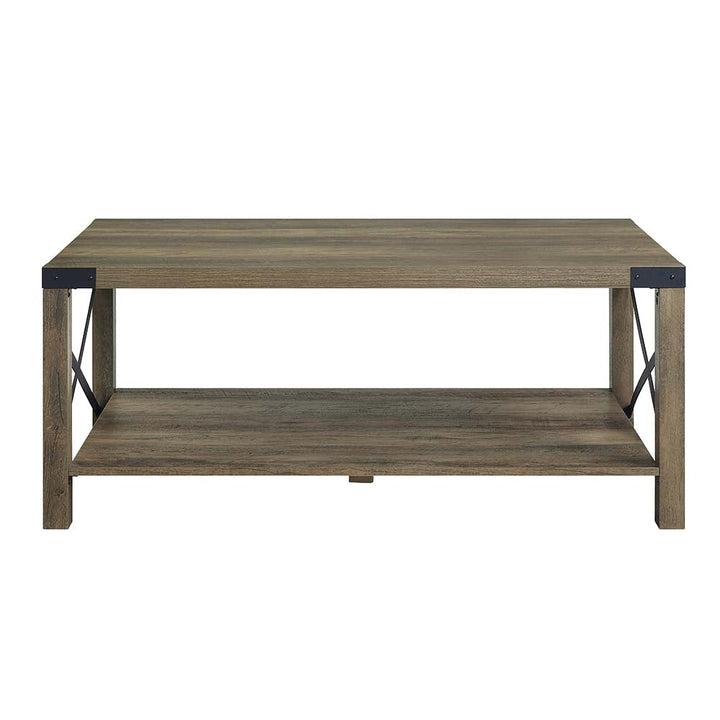 ACME Abiram Rustic Oak Finish Coffee Table Model LV01001 - MONAVILLA