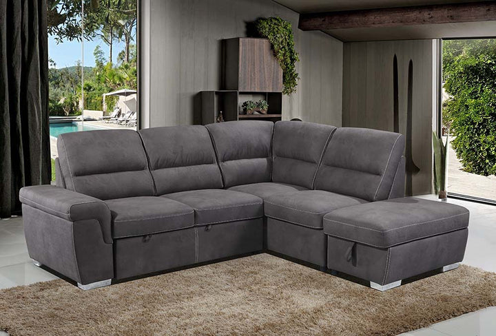 ACME Acoose Gray Fabric Sectional Sofa Model LV01023 - MONAVILLA