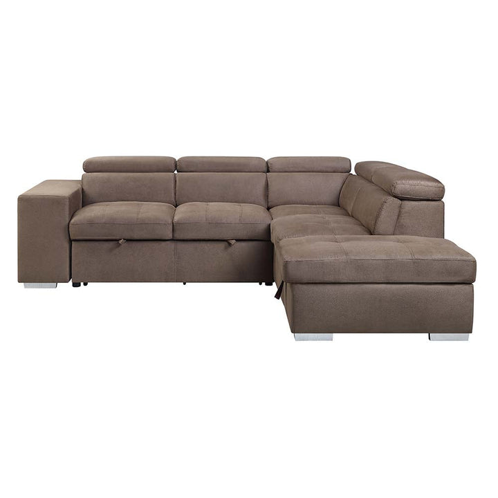 ACME Acoose Brown Fabric Sectional Sofa Model LV01025 - MONAVILLA