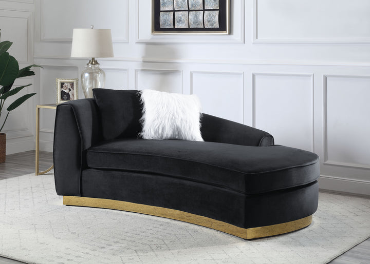 ACME Achelle Black Velvet Chaise Model LV01048 - MONAVILLA