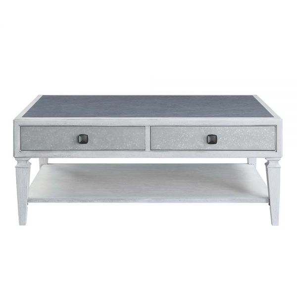 ACME Katia Rustic Gray & Weathered White Finish Coffee Table Model LV01052 - MONAVILLA