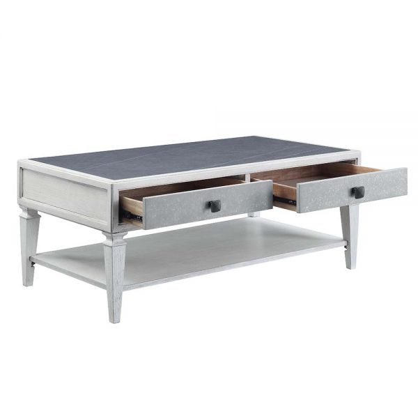 ACME Katia Rustic Gray & Weathered White Finish Coffee Table Model LV01052 - MONAVILLA