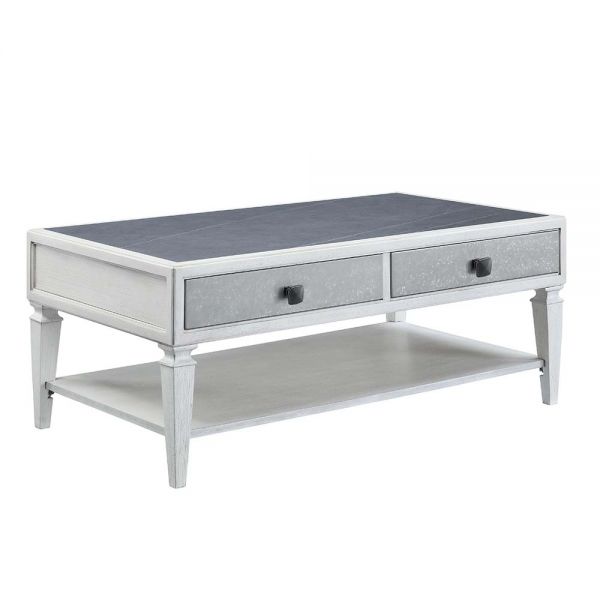 ACME Katia Rustic Gray & Weathered White Finish Coffee Table Model LV01052 - MONAVILLA