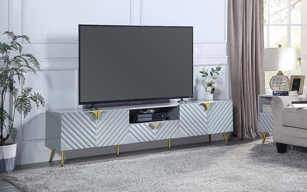 ACME Gaines Gray High Gloss Finish TV Stand Model LV01134 - MONAVILLA