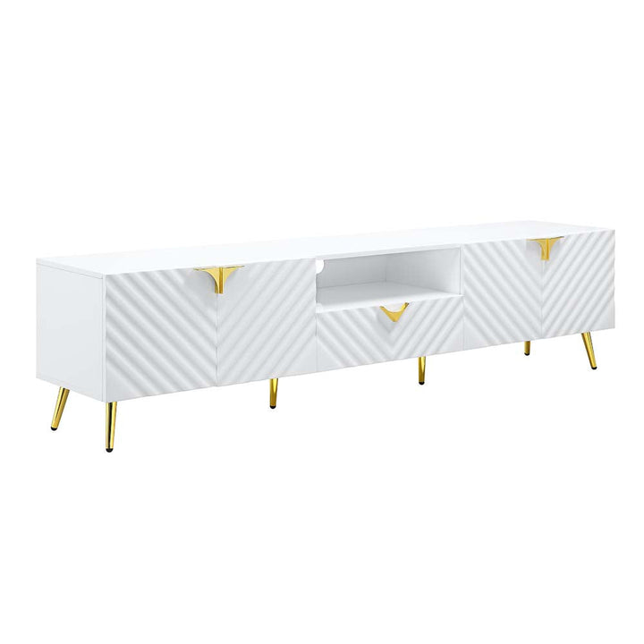 ACME Gaines White High Gloss Finish TV Stand Model LV01138 - MONAVILLA