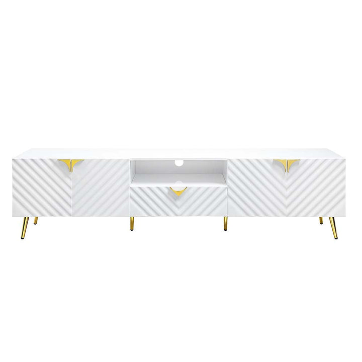 ACME Gaines White High Gloss Finish TV Stand Model LV01138 - MONAVILLA