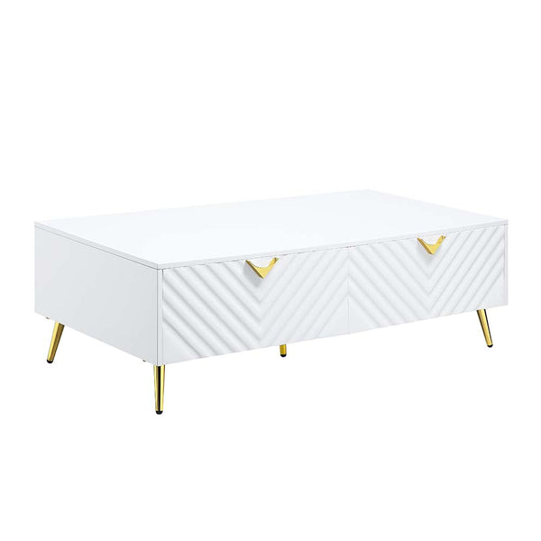 ACME Gaines White High Gloss Finish Coffee Table Model LV01139 - MONAVILLA