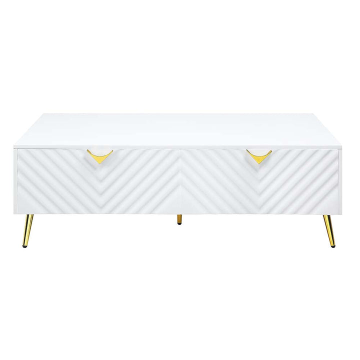 ACME Gaines White High Gloss Finish Coffee Table Model LV01139 - MONAVILLA