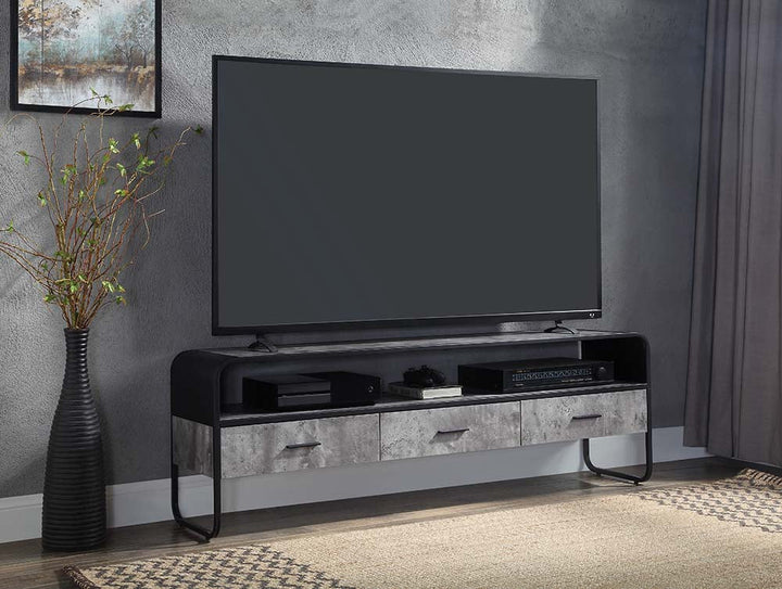 ACME Raziela Concrete Gray & Black Finish TV Stand Model LV01142 - MONAVILLA