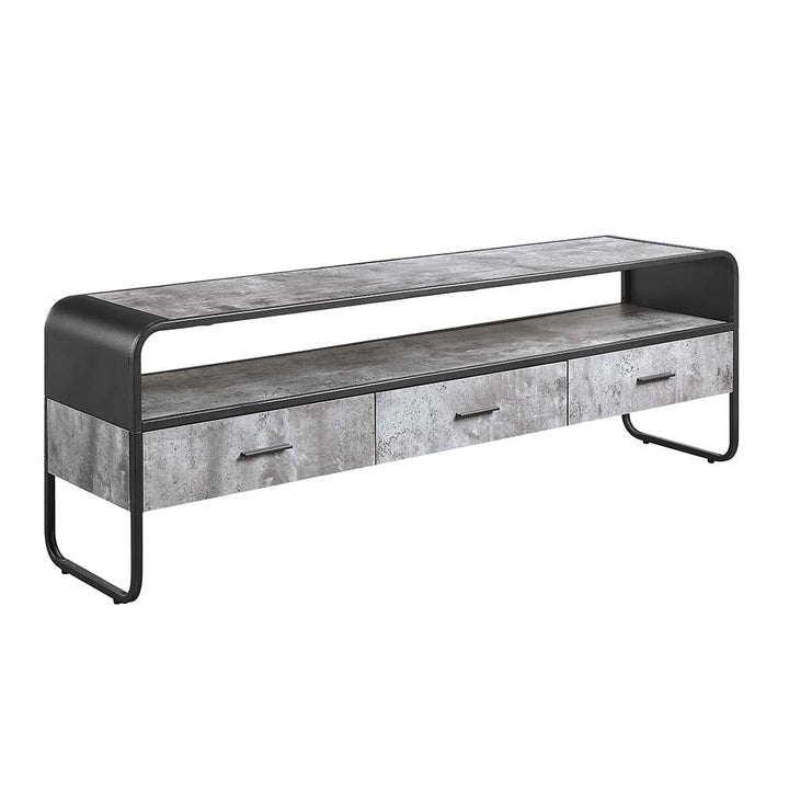 ACME Raziela Concrete Gray & Black Finish TV Stand Model LV01142 - MONAVILLA