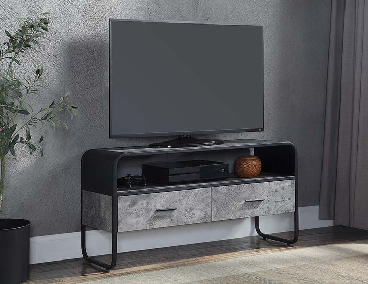 ACME Raziela Concrete Gray & Black Finish TV Stand Model LV01143 - MONAVILLA