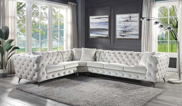 ACME Atronia Beige Fabric Sectional Sofa Model LV01160 - MONAVILLA