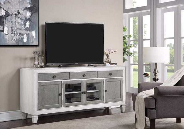 ACME Katia Rustic Gray & White Finish TV Stand Model LV01317 - MONAVILLA