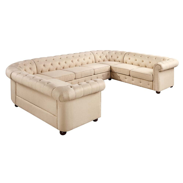 ACME Jaqueline Beige Linen Jaqueline Sectional Sofa Model LV01460 - MONAVILLA