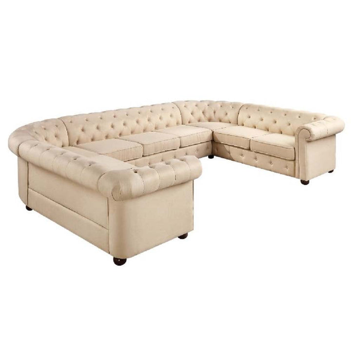 ACME Jaqueline Beige Linen Jaqueline Sectional Sofa Model LV01460 - MONAVILLA