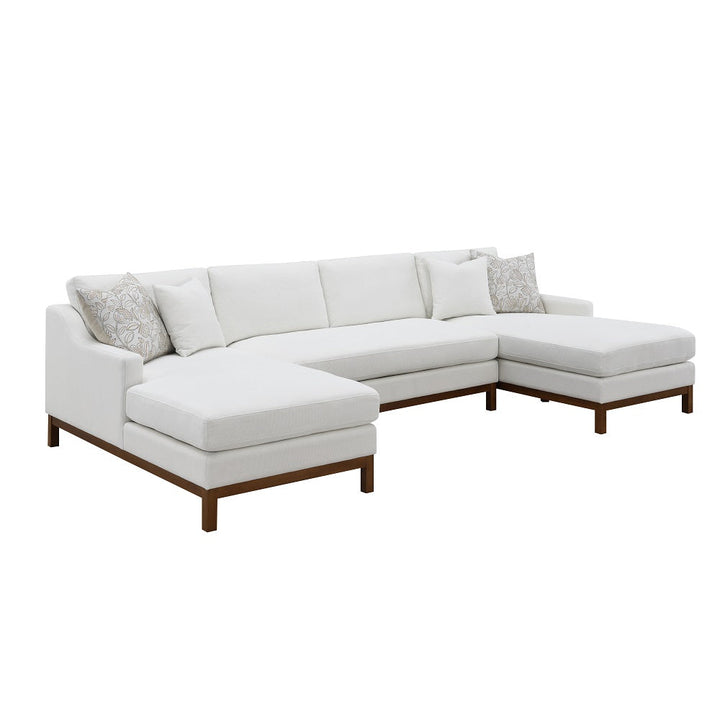 ACME Valiant Ivory Chenille Valiant Sectional Sofa Model LV01881 - MONAVILLA