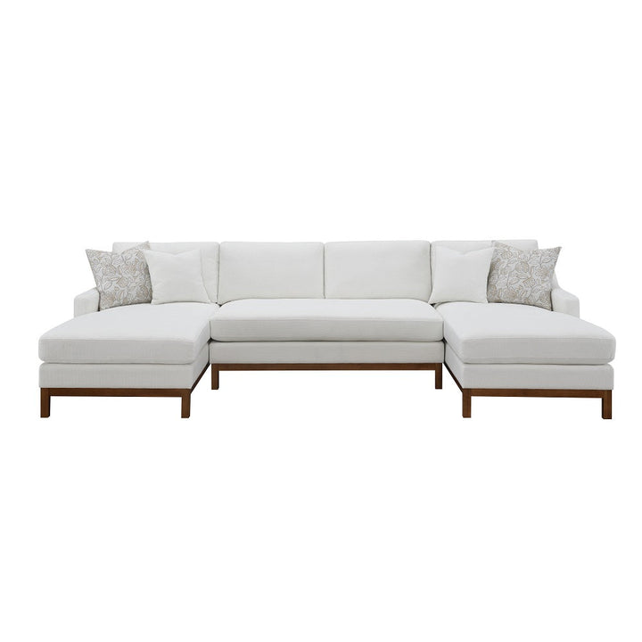 ACME Valiant Ivory Chenille Valiant Sectional Sofa Model LV01881 - MONAVILLA