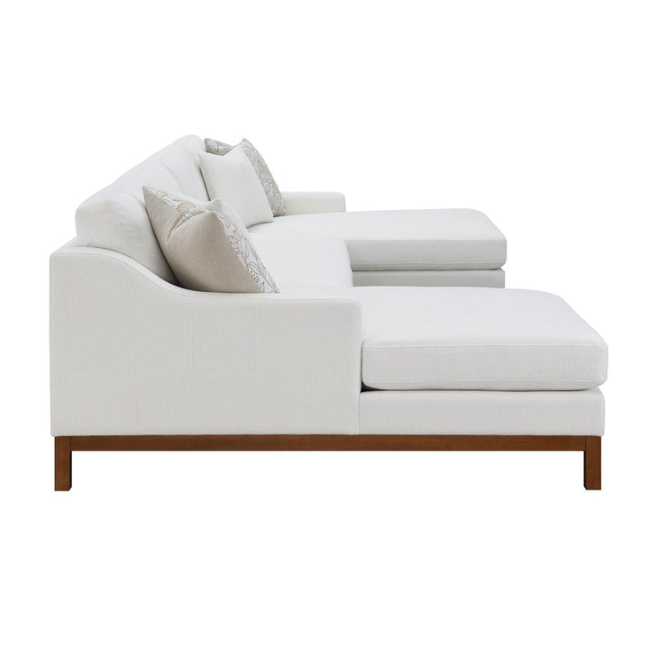 ACME Valiant Ivory Chenille Valiant Sectional Sofa Model LV01881 - MONAVILLA