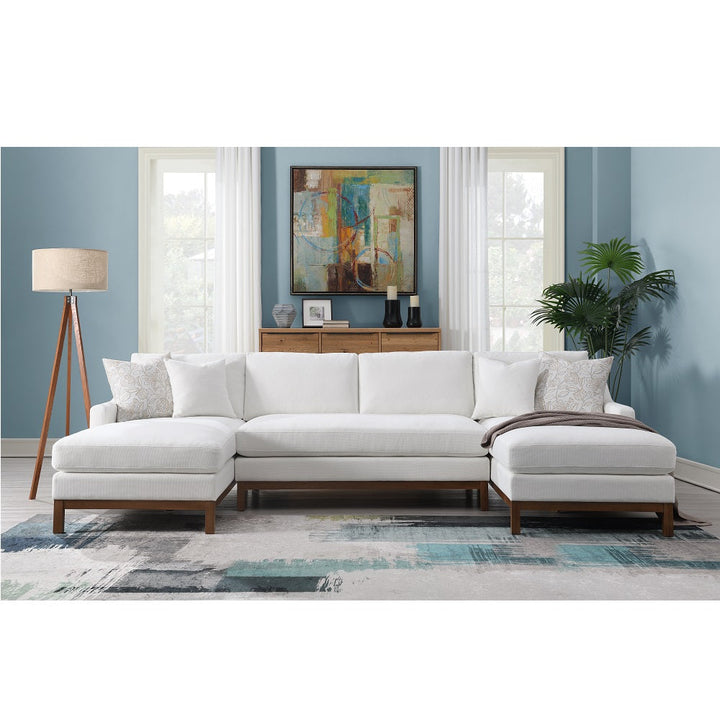 ACME Valiant Ivory Chenille Valiant Sectional Sofa Model LV01881 - MONAVILLA