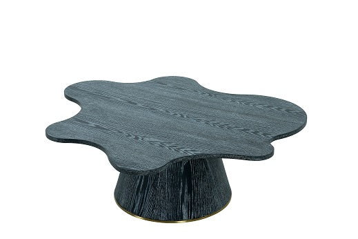 Modrest Gabbro High Black Wood and Gold Coffee Table - MONAVILLA