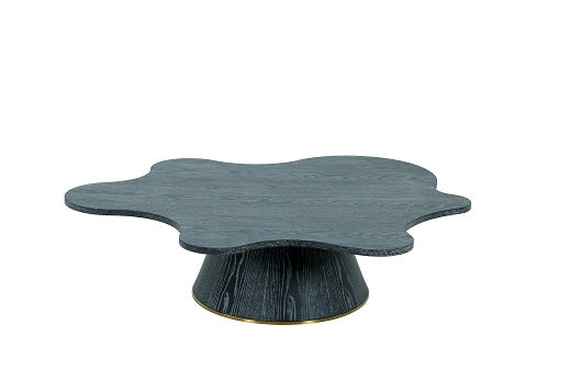 Modrest Gabbro Low Glam Black Wood and Gold Coffee Table - MONAVILLA