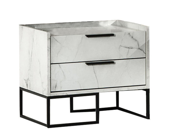 Nova Domus Marbella Italian Modern White Marble Nightstand - MONAVILLA