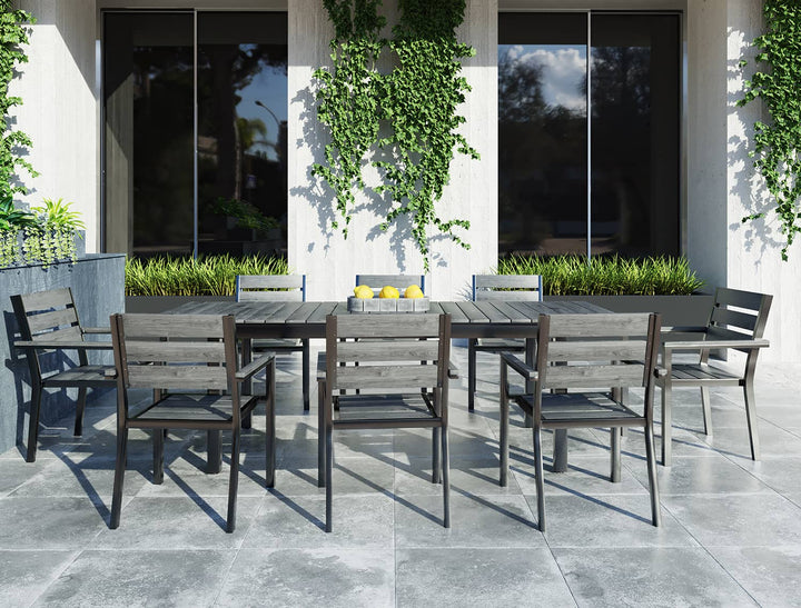 Divani Casa Marina Grey Outdoor Dining Table Set - MONAVILLA