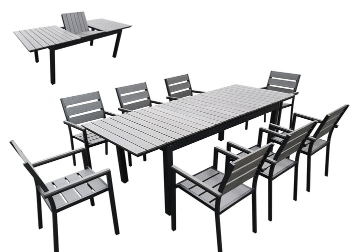 Divani Casa Marina Grey Outdoor Dining Table Set - MONAVILLA