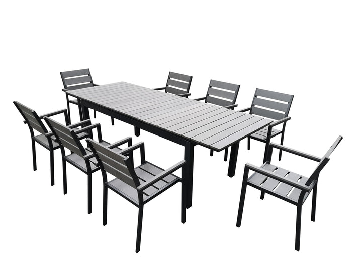 Divani Casa Marina Grey Outdoor Dining Table Set - MONAVILLA