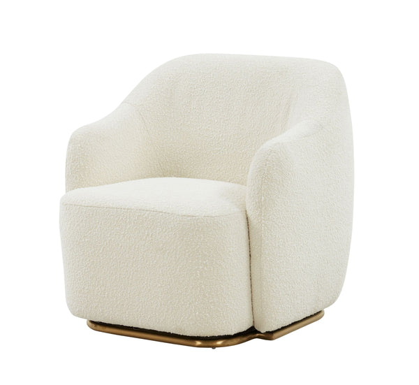 Modrest Masha Modern Off White Sherpa Accent Chair - MONAVILLA