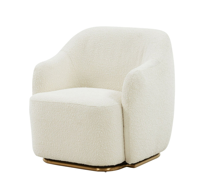 Modrest Masha Modern Off White Sherpa Accent Chair - MONAVILLA