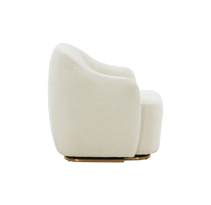 Modrest Masha Modern Off White Sherpa Accent Chair - MONAVILLA