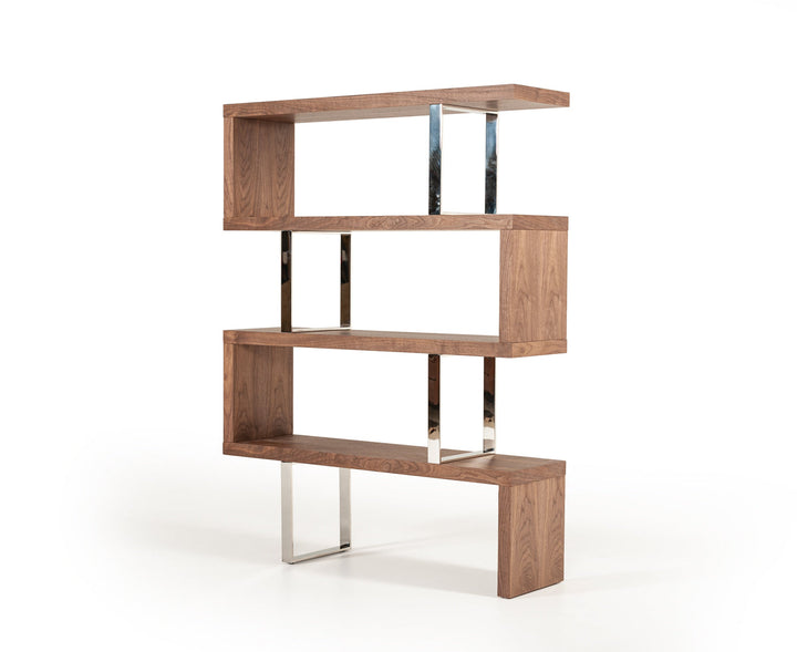 Modrest Maze Modern Walnut Bookcase - MONAVILLA