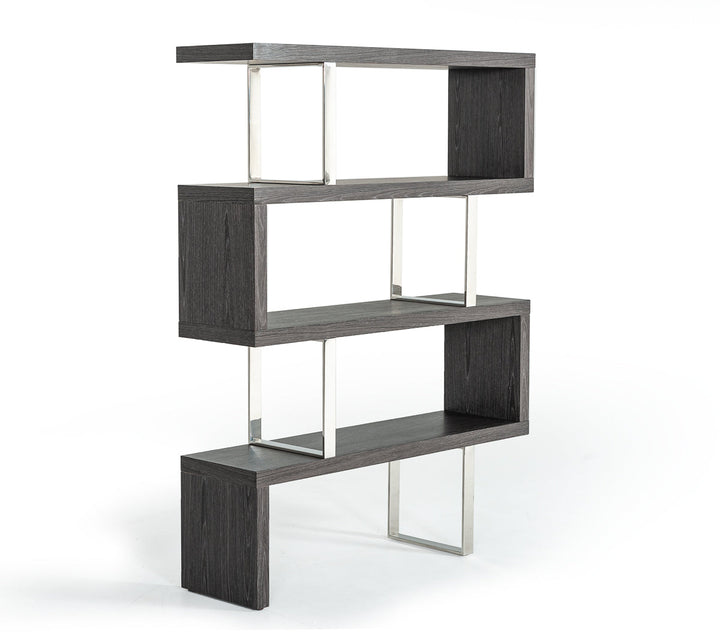 Modrest Maze Modern Grey Elm Bookcase - MONAVILLA