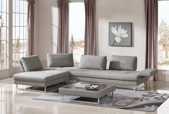 Divani Casa Baxter Modern Grey Fabric Sectional Sofa & Coffee Table - MONAVILLA