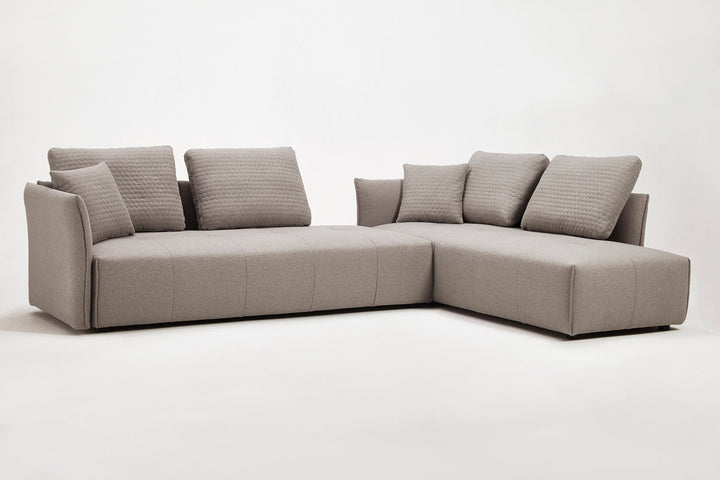 Divani Casa Polson Modern Light Grey Fabric Modular Sectional Sofa Bed - MONAVILLA