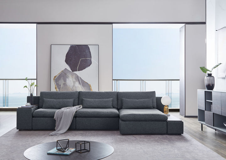 Divani Casa Paseo Modern Grey Modular Sectional Sofa - MONAVILLA