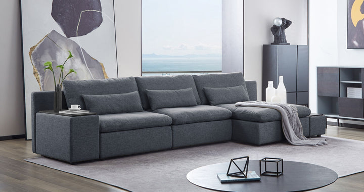 Divani Casa Paseo Modern Grey Modular Sectional Sofa - MONAVILLA