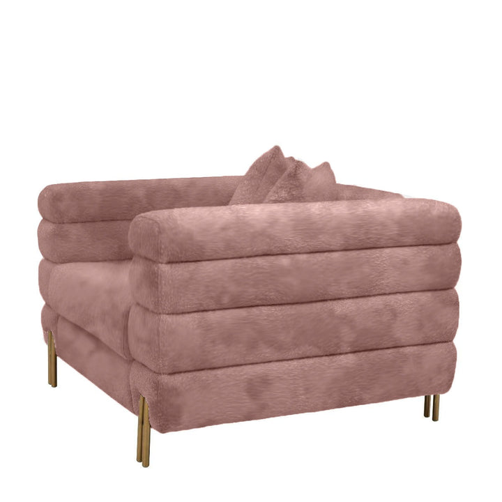 Divani Casa Branson Pink Velvet Accent Chair - MONAVILLA