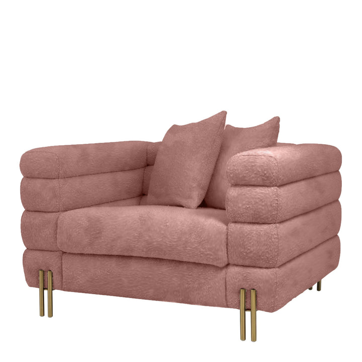 Divani Casa Branson Pink Velvet Accent Chair - MONAVILLA