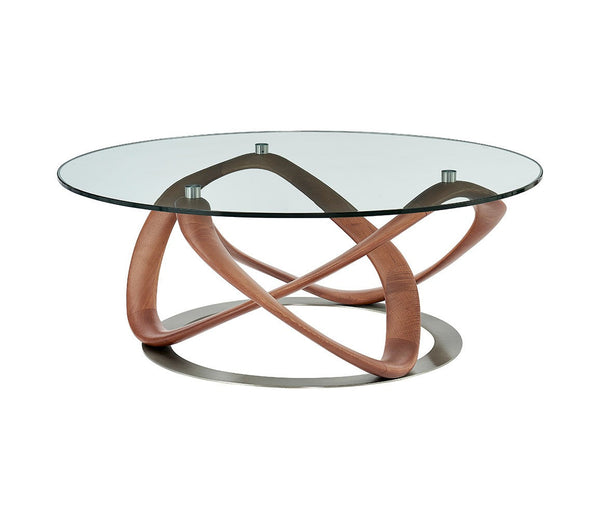 Modrest Michele Modern Glass & Walnut Coffee Table - MONAVILLA