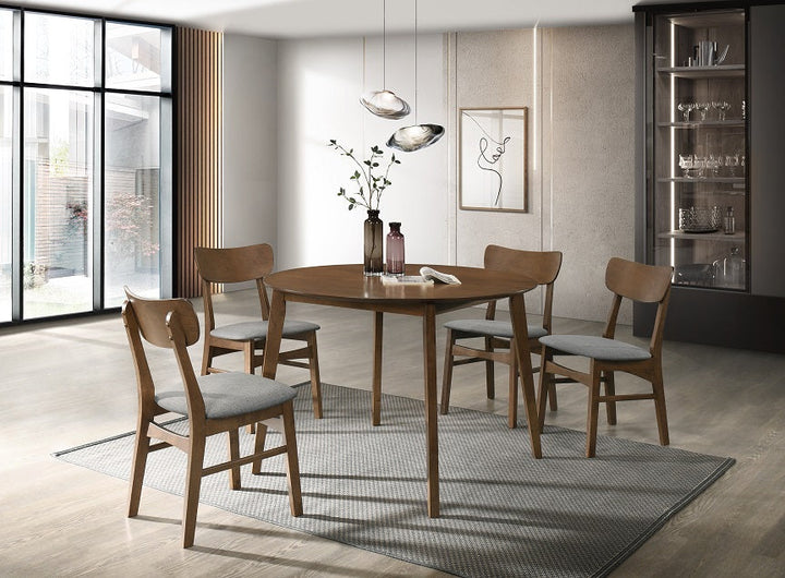 Modrest Castiano Modern Walnut Round Dining Table - MONAVILLA