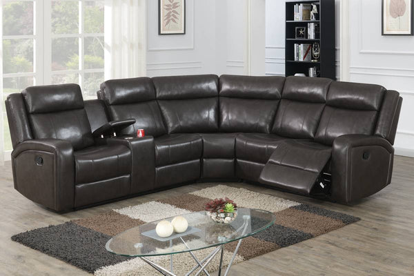 Poundex 3 Piece Power Reclining Sectional Model F86626 - MONAVILLA